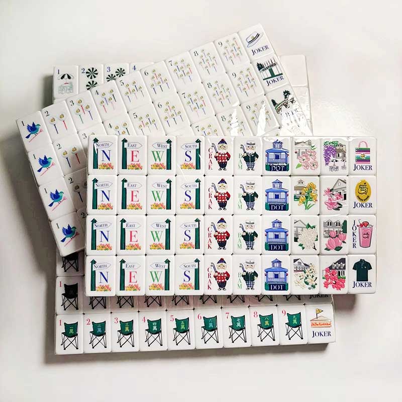 Custom Mahjong Tile Sets with Gold Foil Details