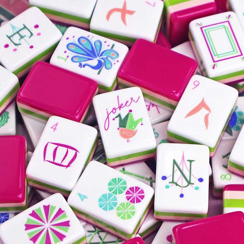 Custom Mahjong Tiles with Metallic Inlay